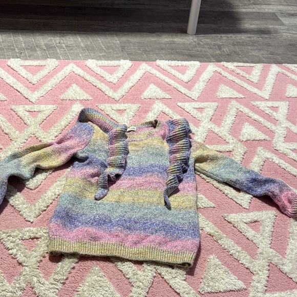 Multicolor Ruffle Knit Sweater - Picture 1 of 2